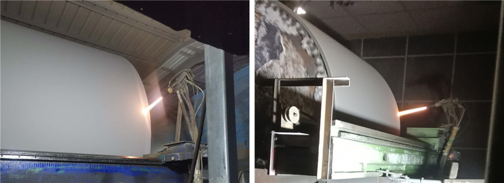 山東某紙業公司造紙烘缸表麵熱噴塗強化