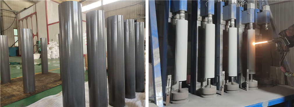 山東某科技公司多節輥表麵超音速噴塗強化 山東某科技公司多節輥表麵超音速噴塗強化