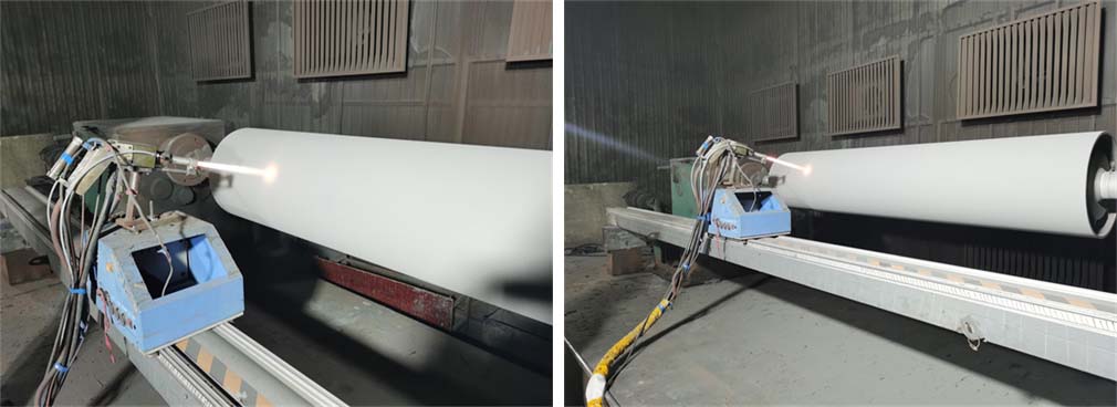 某機械公司後底輥表麵超音速熱噴塗強化